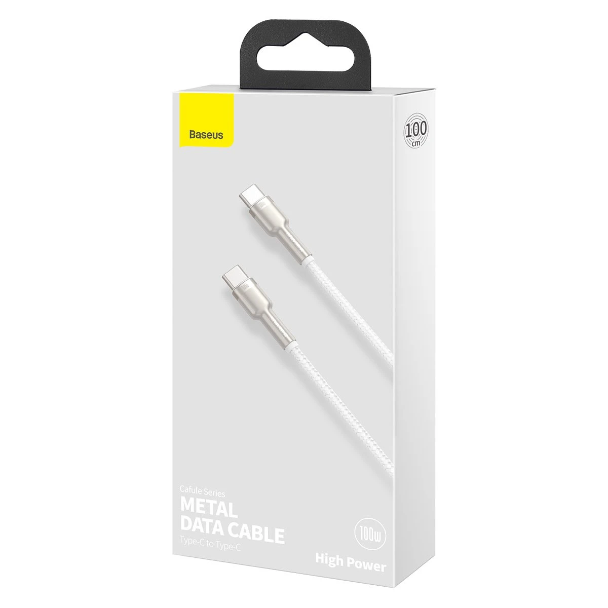 Datový kabel Baseus Cafule Metal Series USB-C - USB-C 100W 1m, bílá