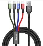 Kabel Baseus CA1T4-B01 Fast 4in1 Lightning, 2x USB-C, MicroUSB 3.5A 1.2m, černá