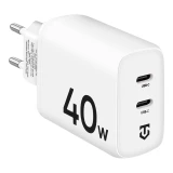 Nabíjecí adaptér Tactical Base Plug Dual 40W, bílá