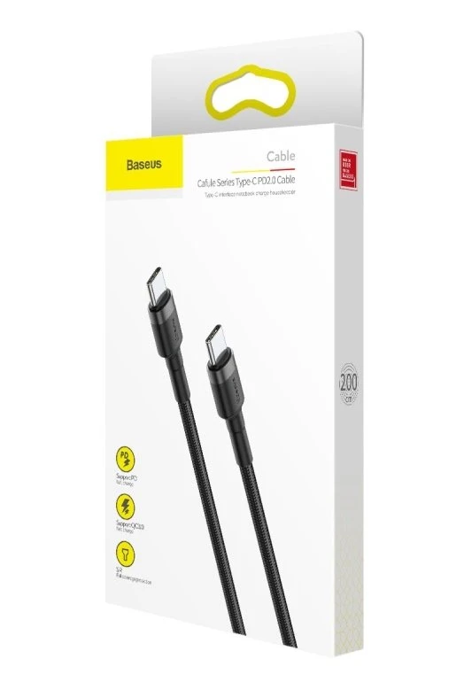 Kabel Baseus CATKLF-HG1 Cafule USB-C 60W 2m, šedá/černá