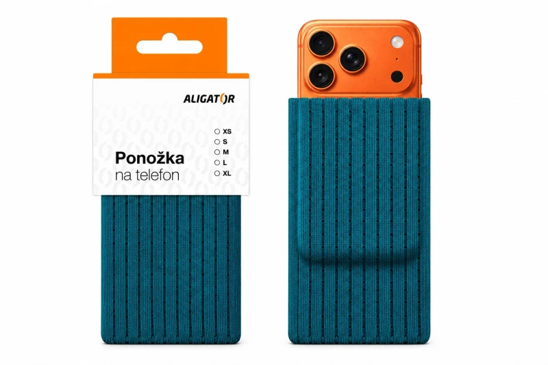 Ponožka na telefon M, tyrkysová