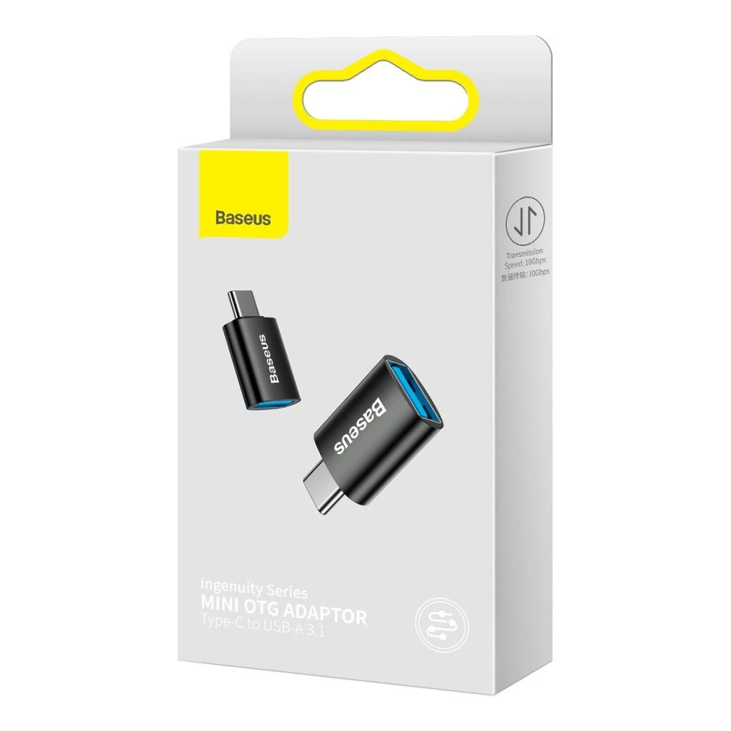 Mini OTG Adaptér Baseus ZJJQ000001 Ingenuity z USB-A na USB-C, černá