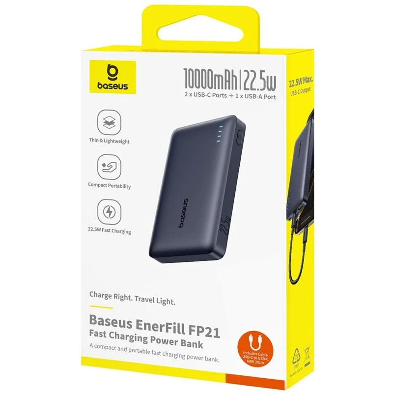 Powerbanka Baseus EnerFill FP21 10000mAh, 22,5W, černá