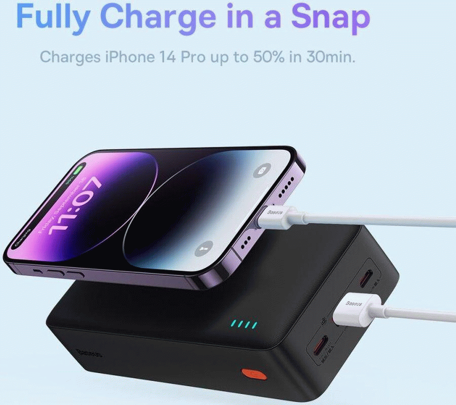Powerbanka Baseus Airpow 30000mAh, 20W, černá