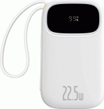 Powerbanka Baseus EnerFill FC31 20000mAh, 22,5W, s kabelem USB-C a Lightning, bílá