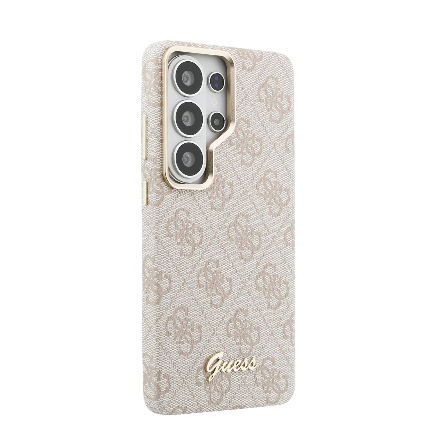 Guess PU 4G Script Metal Logo Magnetic Zadní Kryt pro Samsung Galaxy S26 Ultra Pink