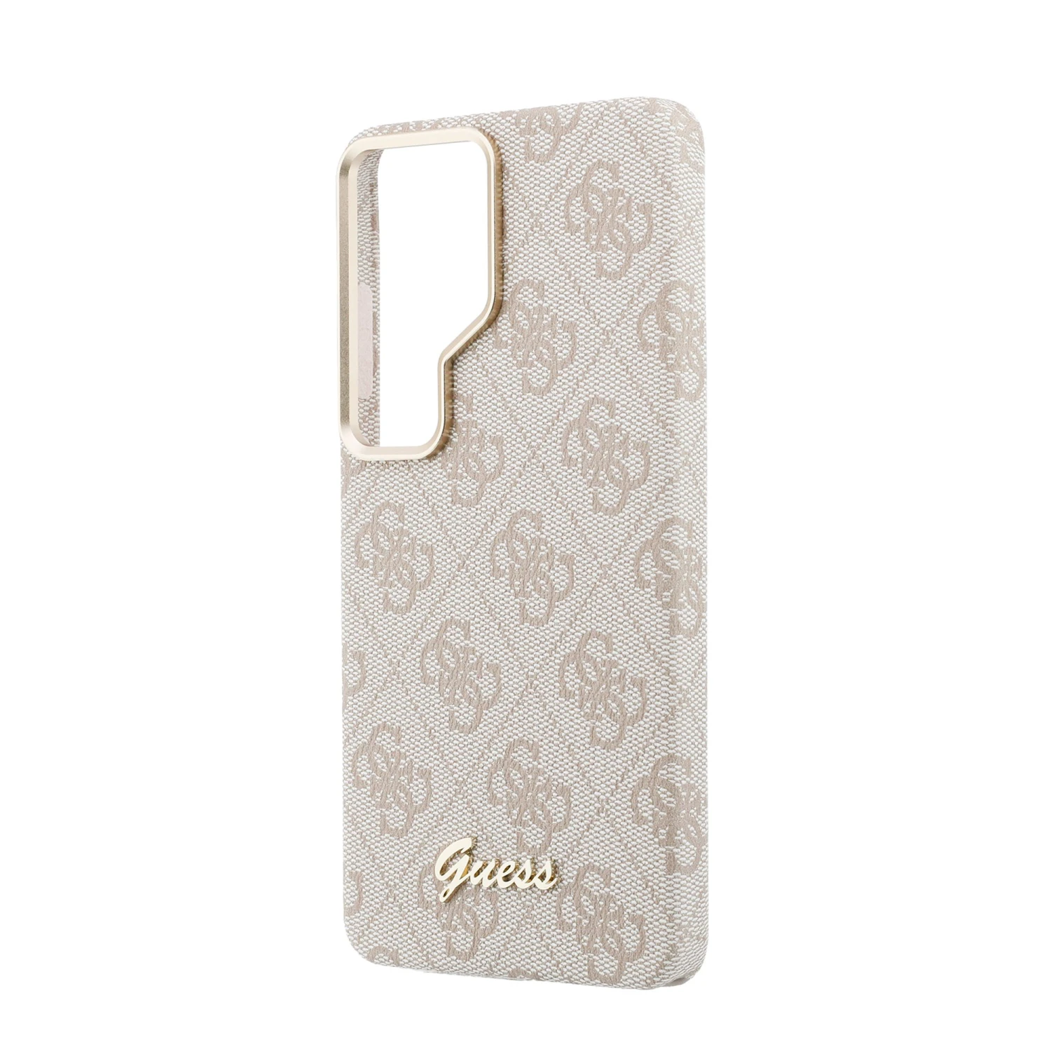 Guess PU 4G Script Metal Logo Magnetic Zadní Kryt pro Samsung Galaxy S26 Ultra Pink