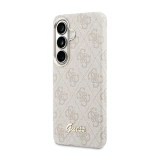 Guess PU 4G Script Metal Logo Magnetic Zadní Kryt pro Samsung Galaxy S26 Pink