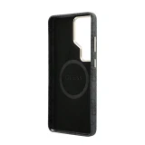 Guess PU 4G Script Metal Logo Magnetic Zadní Kryt pro Samsung Galaxy S26 Ultra Black