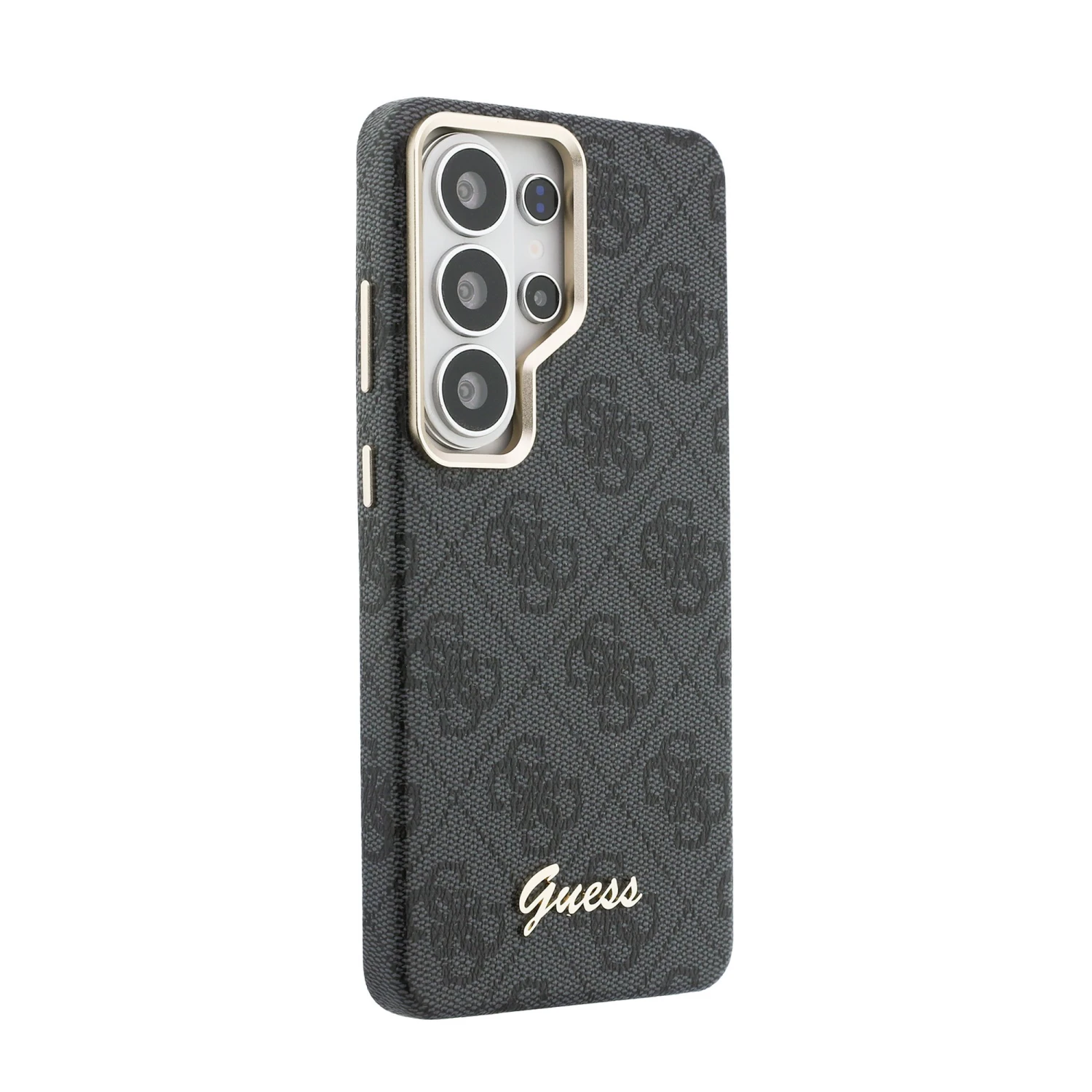 Guess PU 4G Script Metal Logo Magnetic Zadní Kryt pro Samsung Galaxy S26 Ultra Black