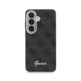 Guess PU 4G Script Metal Logo Magnetic Zadní Kryt pro Samsung Galaxy S26 Black