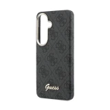 Guess PU 4G Script Metal Logo Magnetic Zadní Kryt pro Samsung Galaxy S26 Black