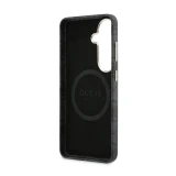 Guess PU 4G Script Metal Logo Magnetic Zadní Kryt pro Samsung Galaxy S26 Black