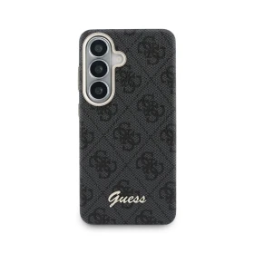 Guess PU 4G Script Metal Logo Magnetic Zadní Kryt pro Samsung Galaxy S26 Black