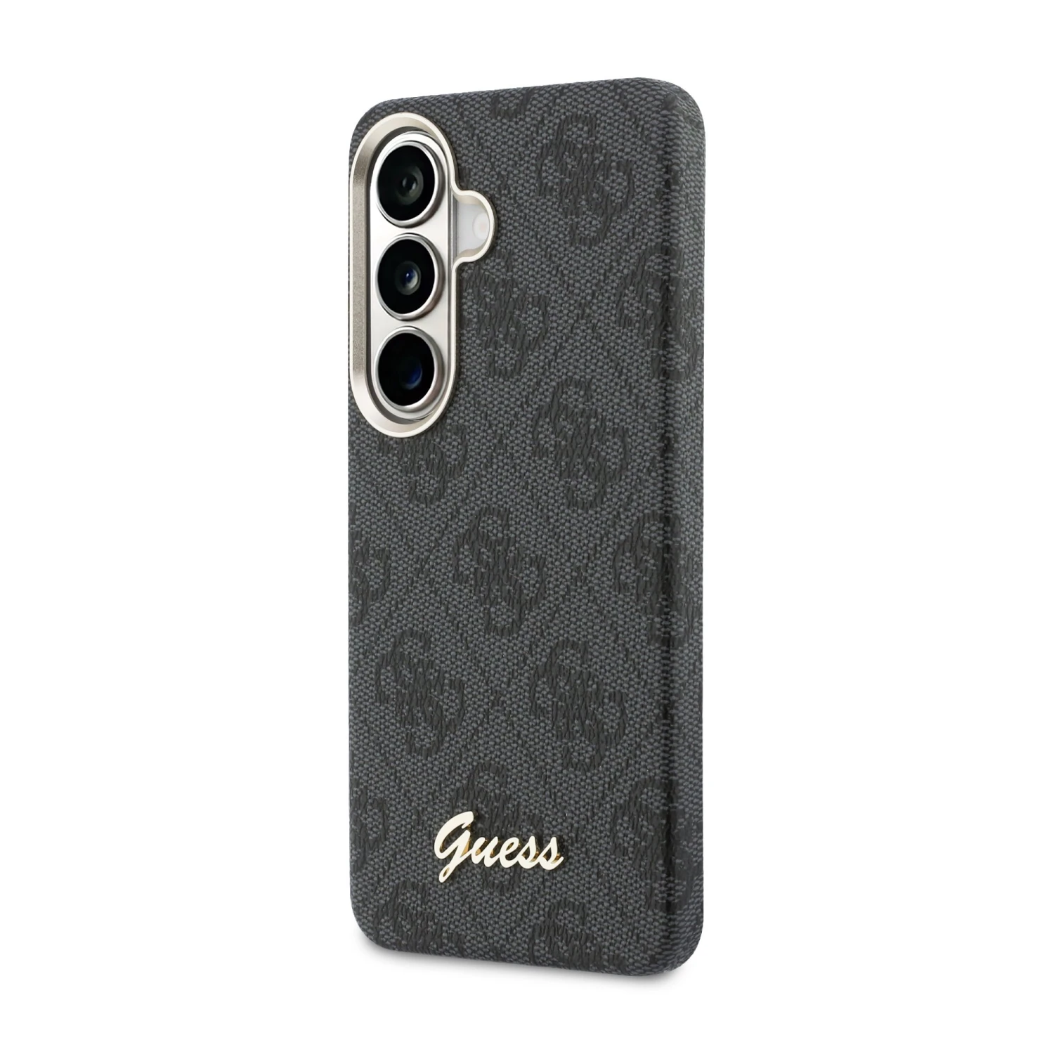 Guess PU 4G Script Metal Logo Magnetic Zadní Kryt pro Samsung Galaxy S26 Black