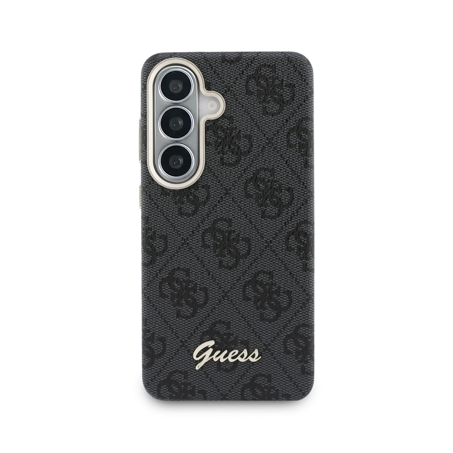 Guess PU 4G Script Metal Logo Magnetic Zadní Kryt pro Samsung Galaxy S26 Black