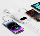 Powerbanka Baseus EnerFill FC31 Qpow 3 20000mAh, 45W, s kabelem USB-C a Lightning, bílá