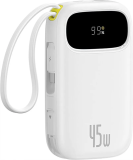 Powerbanka Baseus EnerFill FC31 Qpow 3 20000mAh, 45W, s kabelem USB-C a Lightning, bílá