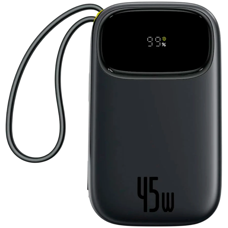 Powerbanka Baseus EnerFill FC31 Qpow 3 20000mAh, 45W, s kabelem USB-C a Lightning, černá