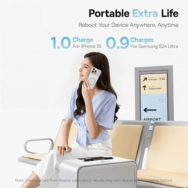 Bezdrátová powerbanka Baseus PicoGo Qi2 5000mAh, 20W, bílá