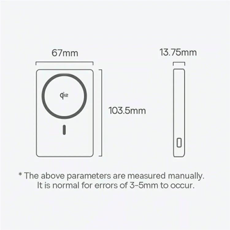 Bezdrátová powerbanka Baseus PicoGo Qi2 5000mAh, 20W, bílá