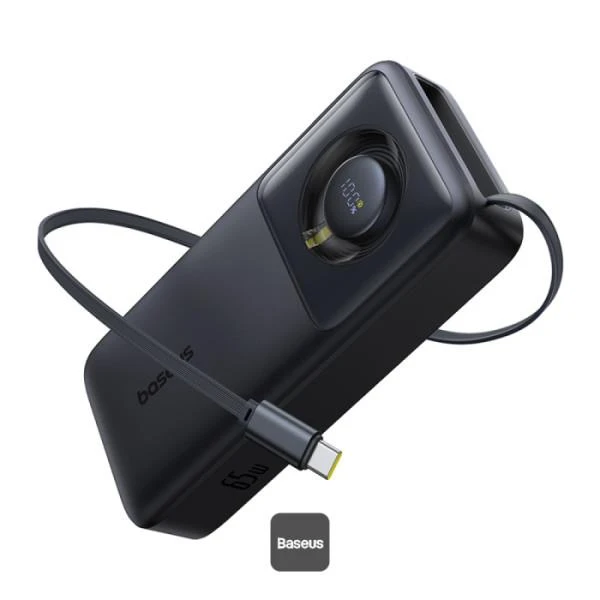 Powerbanka Baseus Free2Pull 20000mAh, 65W, s kabelem USB-C, černá