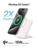 Bezdrátová powerbanka Baseus PicoGo Qi2 5000mAh, 20W, růžová