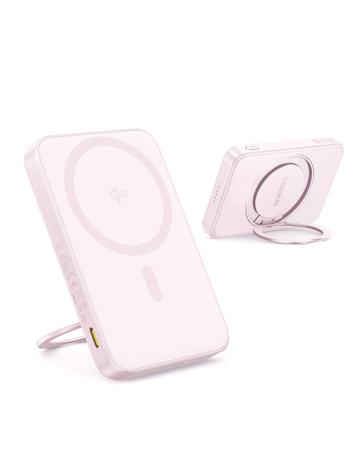 Bezdrátová powerbanka Baseus PicoGo Qi2 5000mAh, 20W, růžová