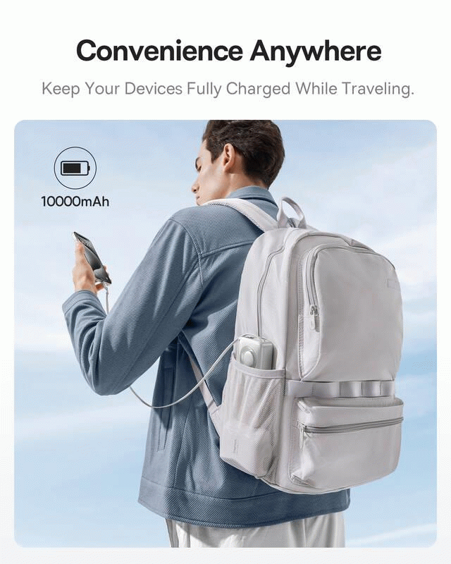 Powerbanka Baseus OS Free2Pull 10000mAh, 30W, s kabelem USB-C, šedá