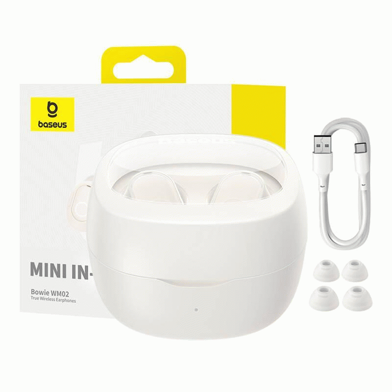 Bluetooth sluchátka Baseus Bowie WM02, bílá