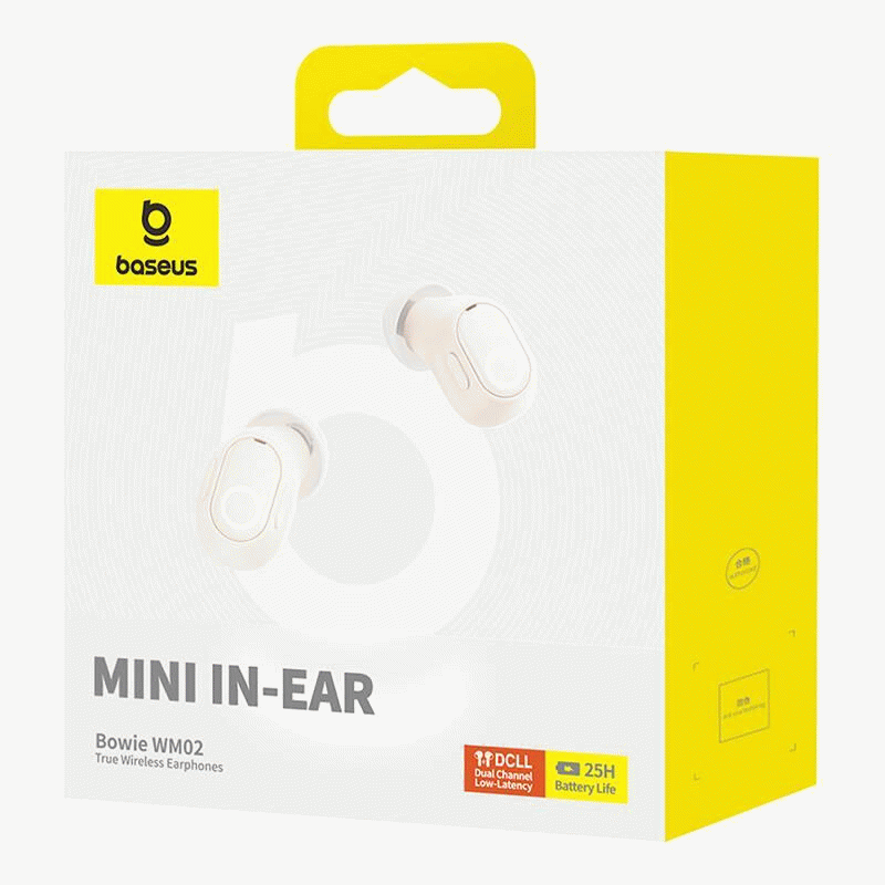 Bluetooth sluchátka Baseus Bowie WM02, bílá