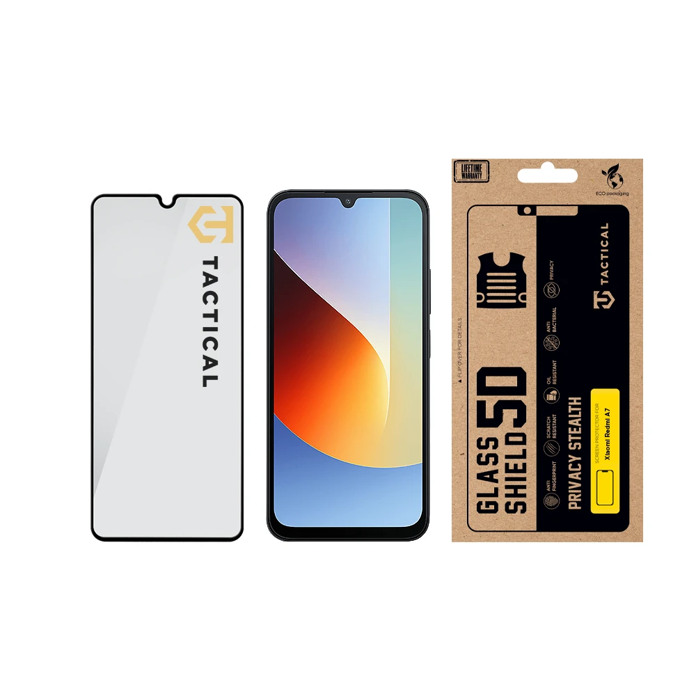 Tactical Glass Shield Privacy Stealth 5D sklo pro Xiaomi Redmi A7 Black