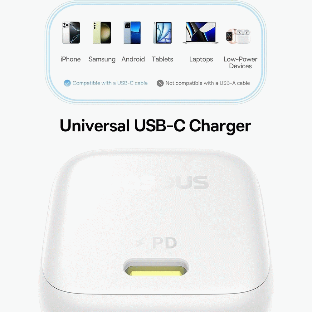 Nabíječka do sítě Baseus PicoGo 45W, 1xUSB-C, bílá