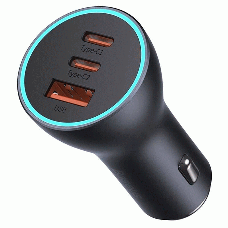 Nabíječka do auta Baseus Magic 65W 1x USB, 2x USB-C, černá