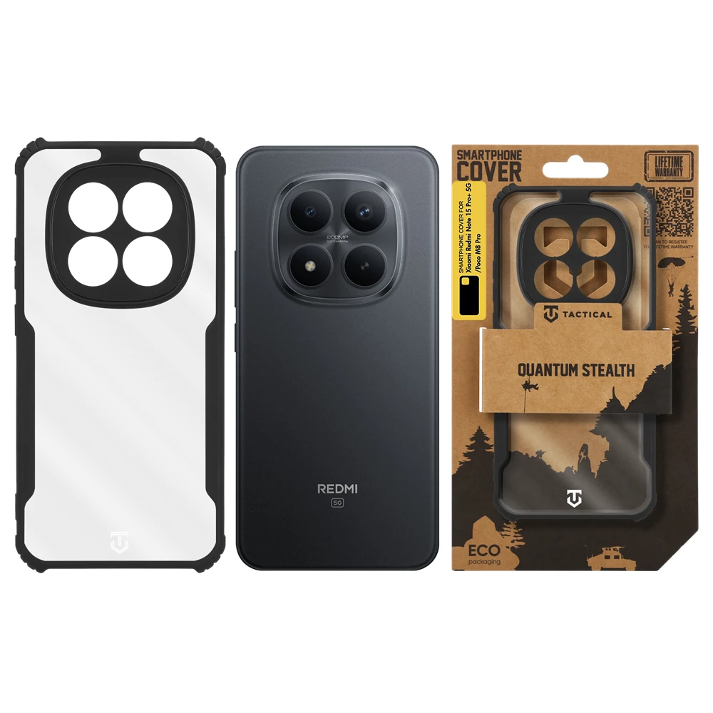 Tactical Quantum Stealth Kryt pro Xiaomi Redmi Note 15 Pro+ 5G/Poco M8 Pro Clear/Black