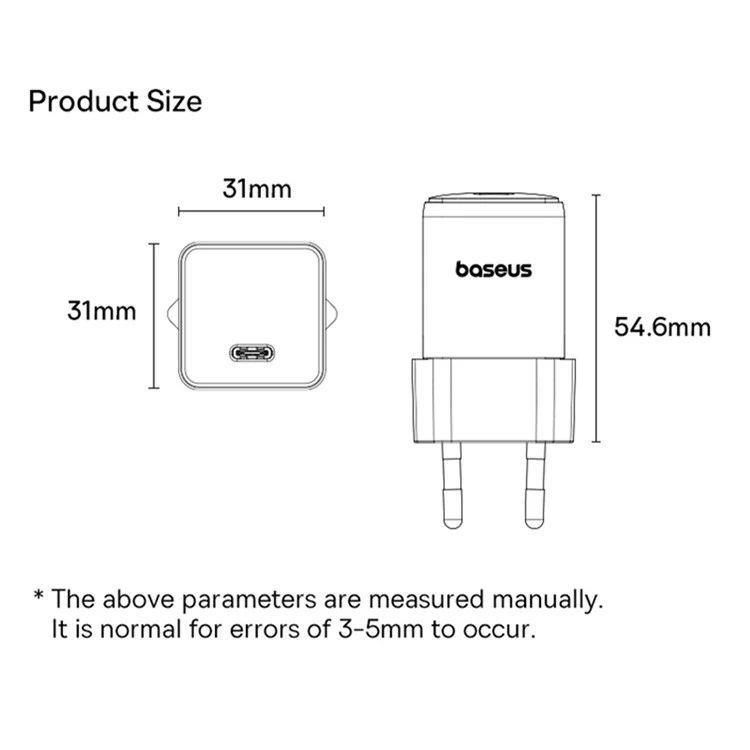 Nabíječka do sítě Baseus Palm 30W, 1xUSB-C, bílá