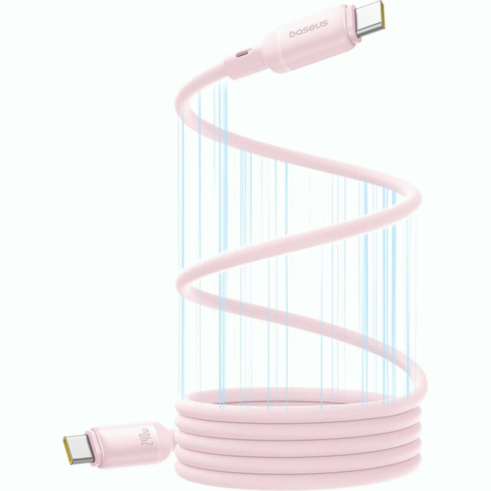 Magnetický kabel Baseus PicoGo USB-C/USB-C 1m 240W, růžová