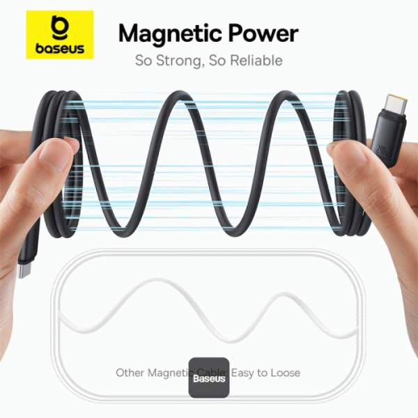 Magnetický kabel Baseus PicoGo USB-C/USB-C 1m 240W, černá