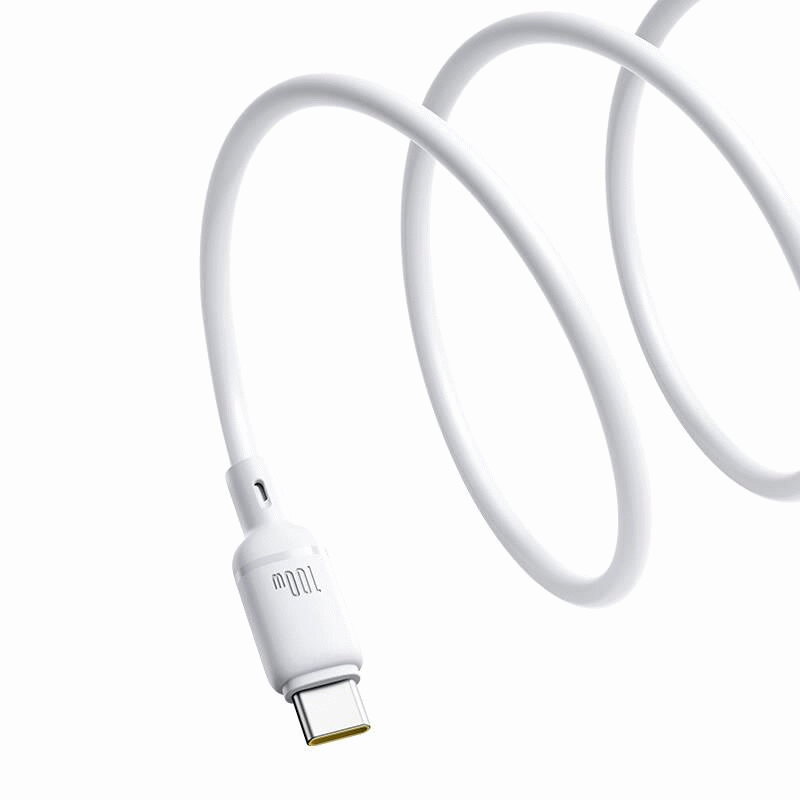 Kabel Baseus Silky USB-C/USB-C 1m 100W, bílá