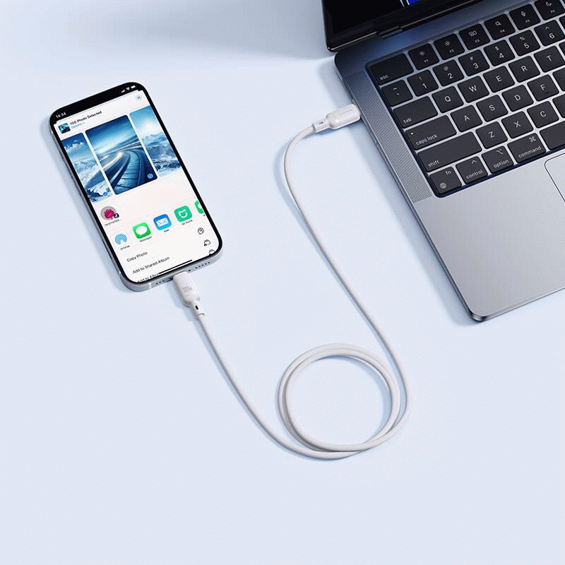 Kabel Baseus Silky USB-C/USB-C 1m 100W, bílá