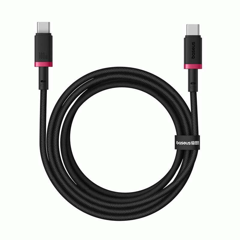Kabel Baseus Dura USB-C/USB-C 2m 100W, červeno/černá