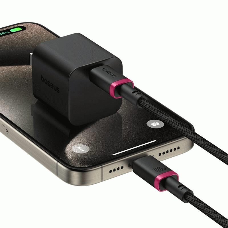 Kabel Baseus Dura USB-C/USB-C 2m 100W, červeno/černá