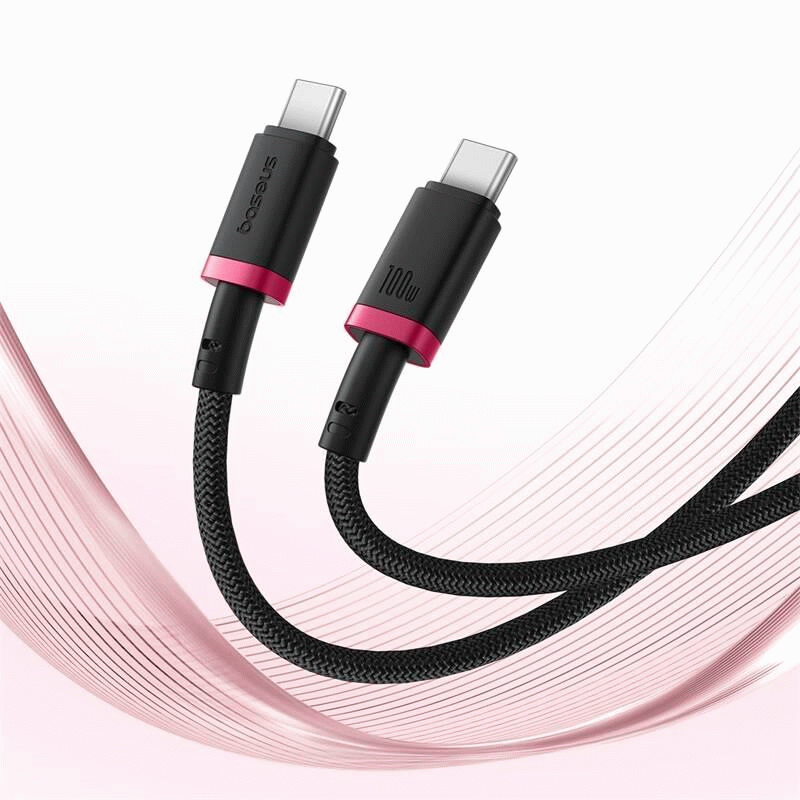 Kabel Baseus Dura USB-C/USB-C 2m 100W, červeno/černá