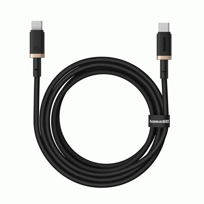 Kabel Baseus Dura USB-C/USB-C 2m 100W, černá/zlatá