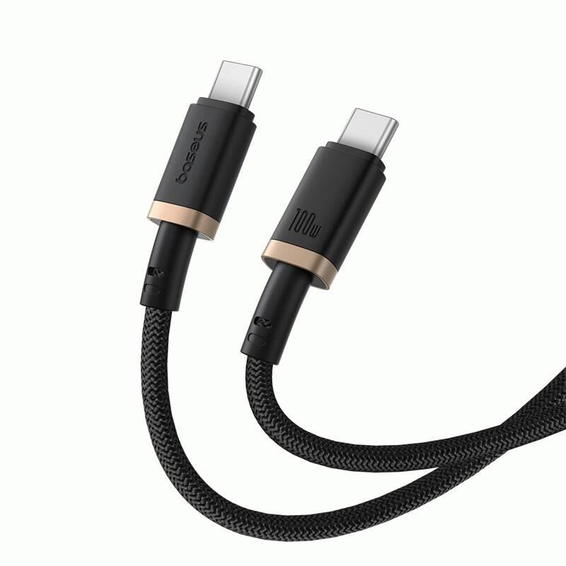 Kabel Baseus Dura USB-C/USB-C 2m 100W, černá/zlatá