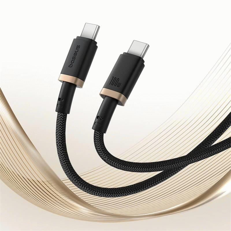 Kabel Baseus Dura USB-C/USB-C 2m 100W, černá/zlatá