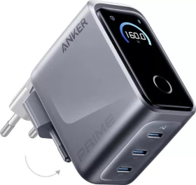 Nabíječka do sítě Anker Prime 160W, 3xUSB-C, stříbrná