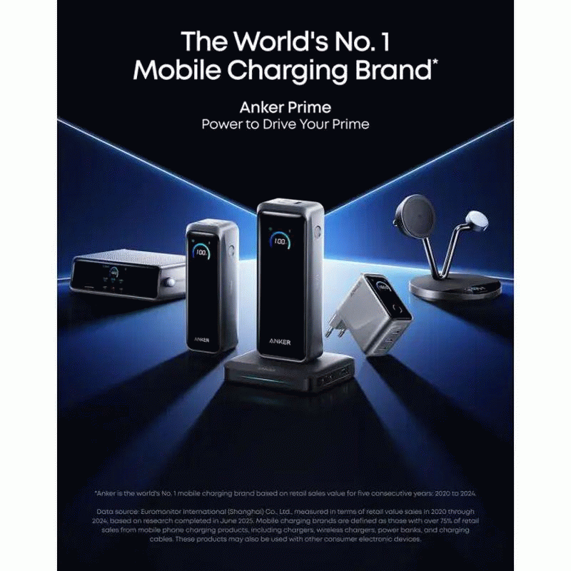 Nabíječka do sítě Anker Prime 160W, 3xUSB-C, stříbrná