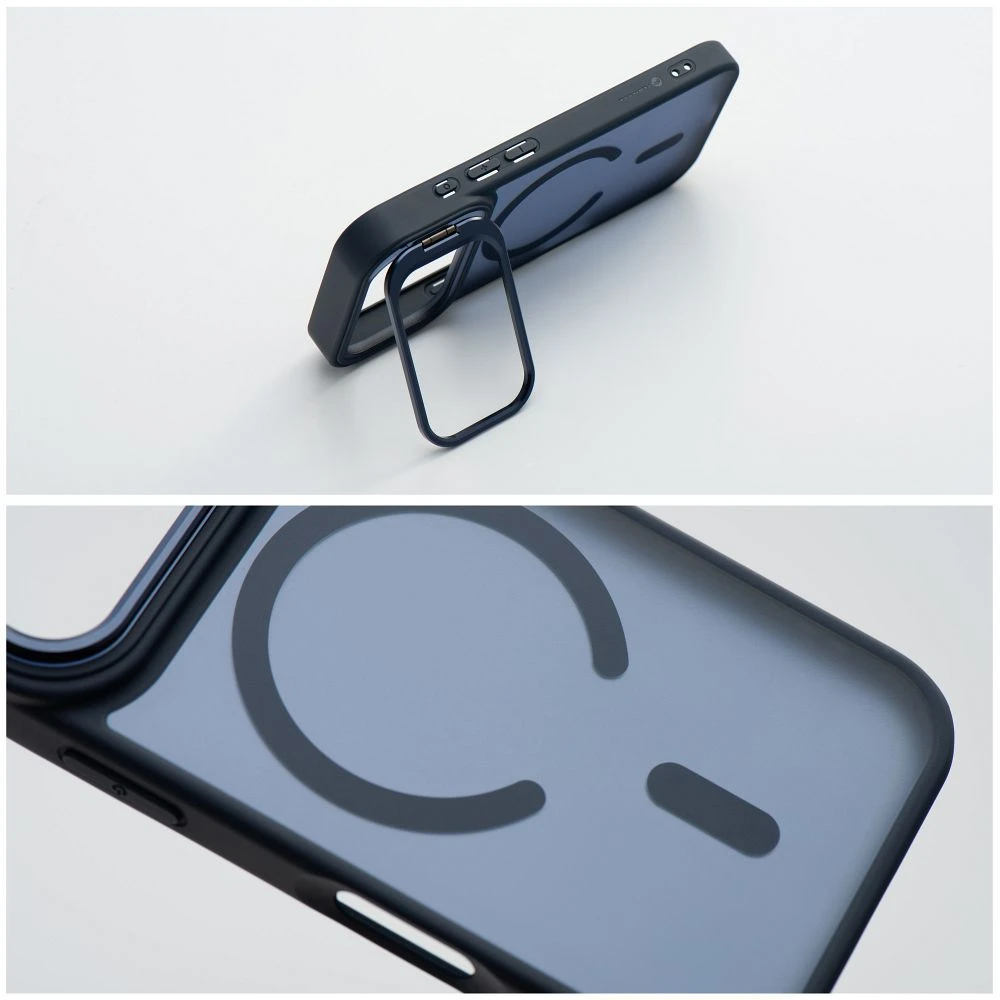 Case for iPhone 17 Pro Max / 18 Pro Max Forcell F-Protect Shadow Stand Premium compatible with MagSafe navy blue