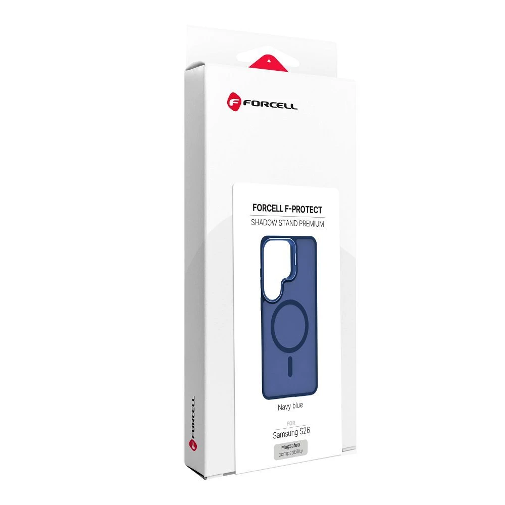 Case for Samsung S26 Forcell F-Protect Shadow Stand Premium compatible with MagSafe navy blue